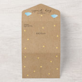 Twinkle Sprinkle Rustic Blue Clouds Baby shower All In One Uitnodiging (Buitenkant)
