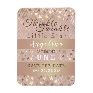 Twinkle Star 1e Verjaardag Save the Date Magneet