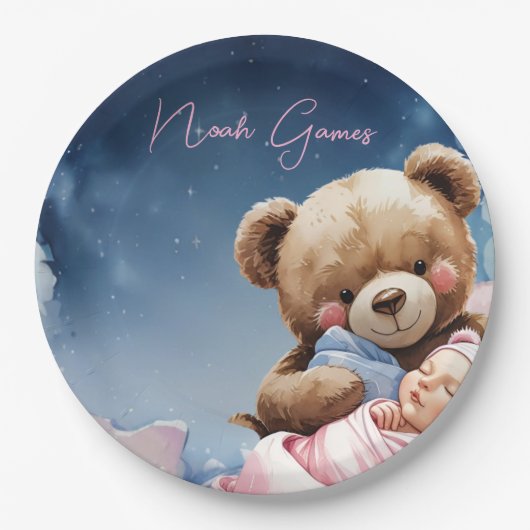 Twinkle Star Baby Boy Papieren Bord (Voorkant)