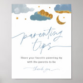 Twinkle Star Baby shower Boy ouderschap Tips Poster (Voorkant)