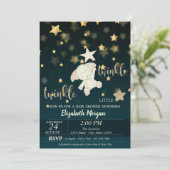 Twinkle Star Black, Gold Glitter, Beer Baby shower Kaart (Staand voorkant)