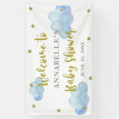 Twinkle Star Blue Clouds Baby shower Backdrop Spandoek (Verticaal)