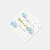 Twinkle Star Blue Clouds Waterverf Baby shower Servet (Hoek)