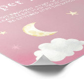 Twinkle Star Blush Pink Baby shower Diaper Raffle Poster (Hoek)