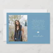 Twinkle Star Denim Blau Grad Multi Foto Bedankt Aankondiging (Achterkant)