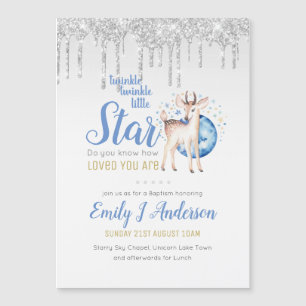 TWINKLE Star Drip Glitter Woodland Deer BAPTISM