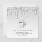 TWINKLE Star Drip Glitter Woodland Deer BAPTISM Kaart (Achterkant)
