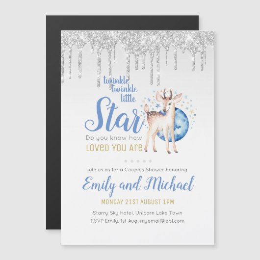 TWINKLE Star Drip Glitter Woodland Deer COUPLES (Voorkant / Achterkant)