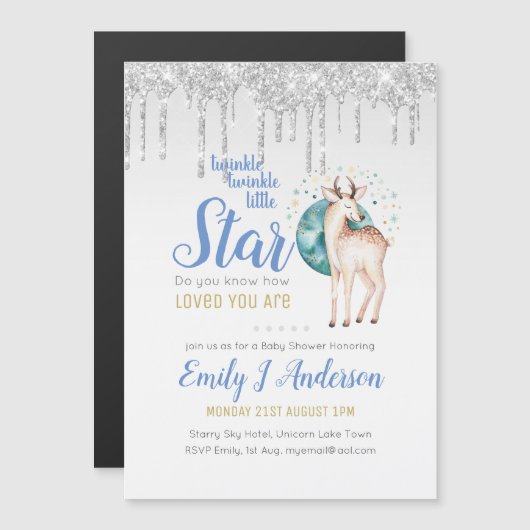 TWINKLE Star Druppelende Glitter Bosherten Baby (Voorkant / Achterkant)