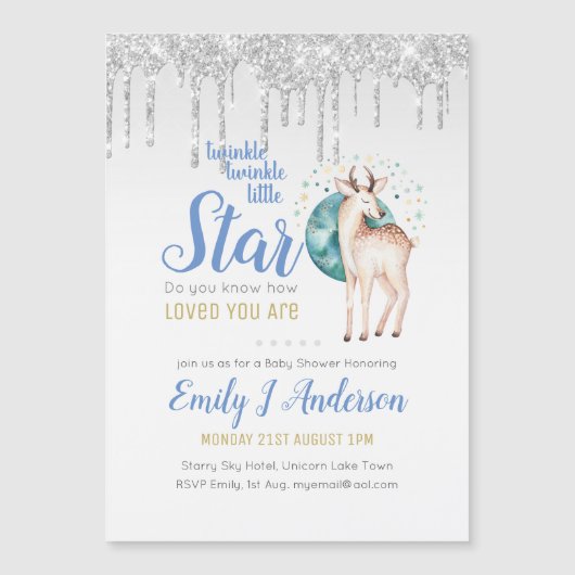 TWINKLE Star Druppelende Glitter Bosherten Baby (Voorkant)