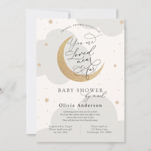 Twinkle Star en Moon Shower per Mail Kaart (Voorkant)