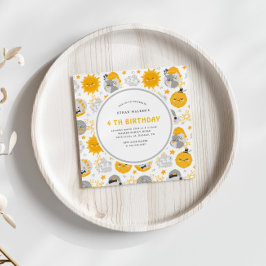 Twinkle Star Geel en Grijs Verjaardagsplein