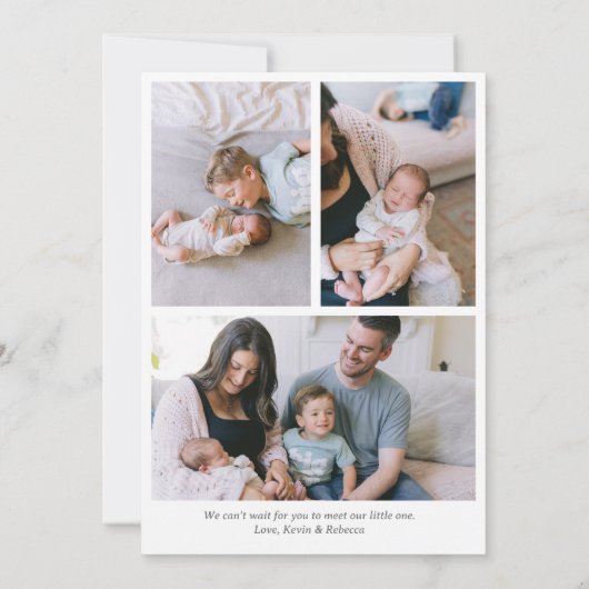 Twinkle Star Geslacht Neutraal Pasgeboren Baby Geb Aankondiging (Achterkant)