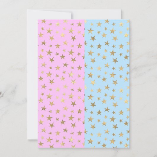 Twinkle Star Gold Metallic Gender Rekalpartij Kaart (Achterkant)