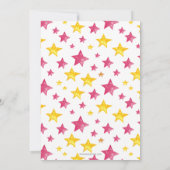 Twinkle Star Gold Pink Girl Baby shower Kaart (Achterkant)