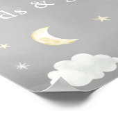 Twinkle Star Grey Baby shower Kaarten & cadeautjes Poster (Hoek)