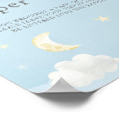 Twinkle Star Light Blue Baby shower Diaper Raffle Poster (Hoek)