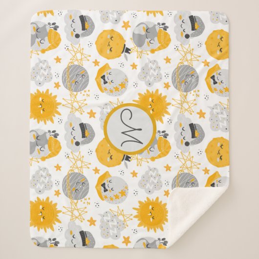 Twinkle Star | Monogram Sherpa Blanket Deken (Voorkant)