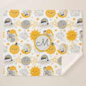 Twinkle Star | Monogram Sherpa Blanket Sherpa Deken (Voorkant (horizontaal))