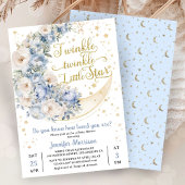 Twinkle Star Moon Baby Shower Jongen Blauw Kaart