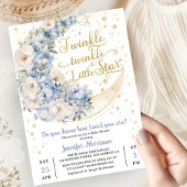 Twinkle Star Moon Baby Shower Jongen Blauw Kaart