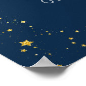 Twinkle Star Navy & Gold Baby shower Welkom Poster (Hoek)