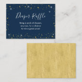Twinkle Star Navy & Gold Diaper Raffle-kaarten Informatiekaartje (Voorkant / Achterkant)