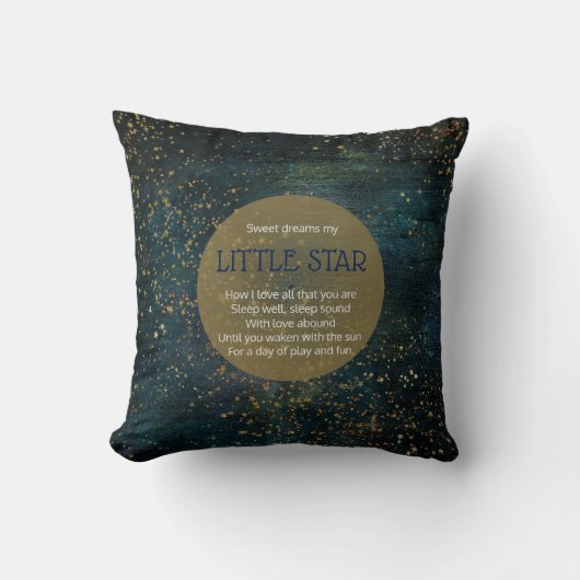 Twinkle Star Night Sky Poem Poster Nursery Decor Kussen (Voorkant)