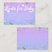 Twinkle Star Paarse Baby shower Boek Verzoek Informatiekaartje (Voorkant / Achterkant)