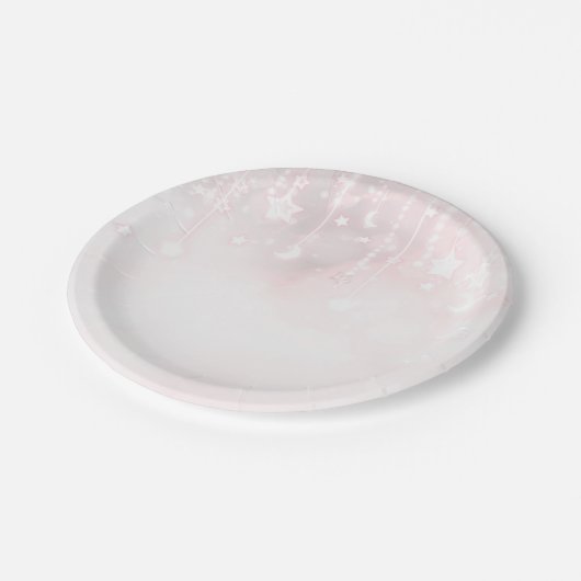 Twinkle Star Roos Gold Baby shower Papieren Bordje (Gekanteld)