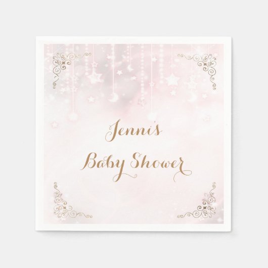 Twinkle Star Roos Gold Baby shower Servet (Voorkant)