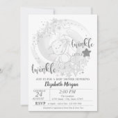 Twinkle Star Silver Glitter, Beer Baby shower Kaart (Voorkant)