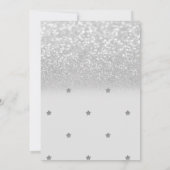 Twinkle Star Silver Glitter, Beer Baby shower Kaart (Achterkant)