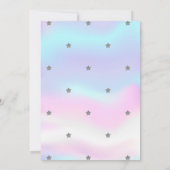Twinkle Star Silver HolograpBaby Shower Kaart (Achterkant)