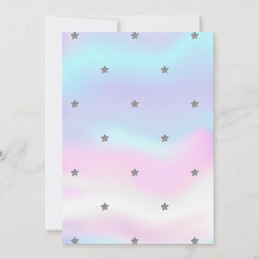 Twinkle Star Silver HolograpBaby Shower Kaart (Achterkant)