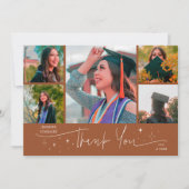 Twinkle Star Terracotta Grad Multi Foto Bedankt Aankondiging (Voorkant)