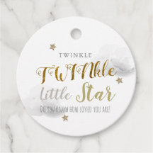 Twinkle Star Twin Baby shower Bedankt Favor Tags