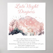 Twinkle Star Unicorn Shower Late Night Diapers Poster (Voorkant)