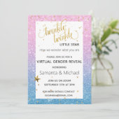 Twinkle Star Virtueel Glitter Geslacht Reveal Fees Kaart (Staand voorkant)