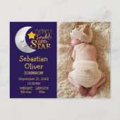 Twinkle Star Whimsical foto geboorte aankondiging (Voorkant)