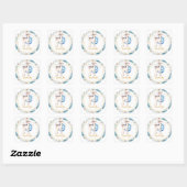 Twinkle Star Woodland Deer Blue Pink Baby shower Vierkante Sticker (Vel)