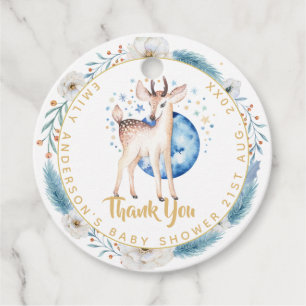 Twinkle Star Woodland Deer Blue Roze Baby shower Bedankjes Labels