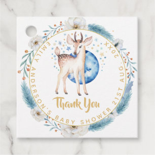 Twinkle Star Woodland Deer Blue Roze Baby shower Bedankjes Labels