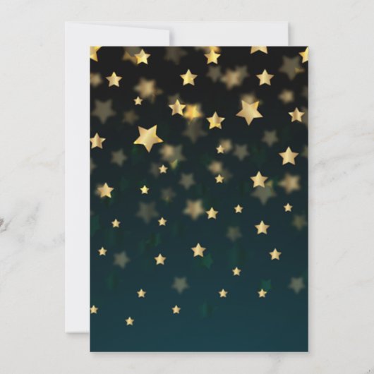 Twinkle Star Zwart, Goud, Beer Baby Shower Kaart (Achterkant)