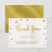 Twinkle Stars baby shower Hartelijk dank Bedankkaart (Voorkant / Achterkant)