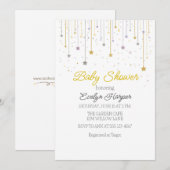 Twinkle stars Baby Shower Invitation Kaart (Voorkant / Achterkant)