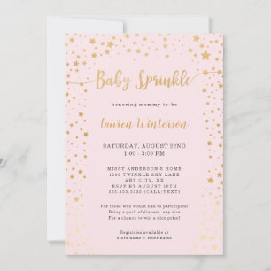 Twinkle Stars Baby Sprinkle-uitnodiging Kaart