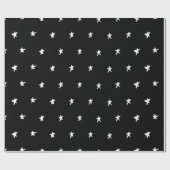 Twinkle Stars Black White Monochrome Pattern Cadeaupapier (Vlak)