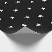 Twinkle Stars Black White Monochrome Pattern Cadeaupapier (Hoek)