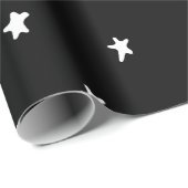 Twinkle Stars Black White Monochrome Pattern Cadeaupapier (Rol Hoek)